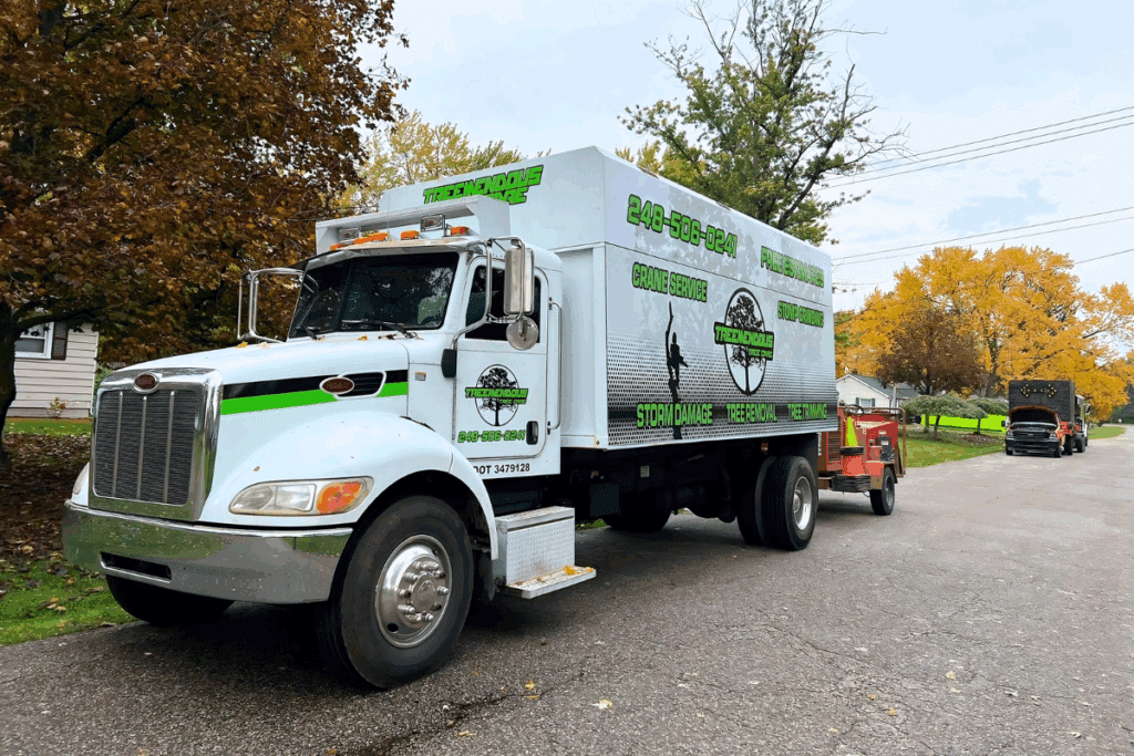 Service Truck Licensed and Insured Treemendous Tree Care Michigan